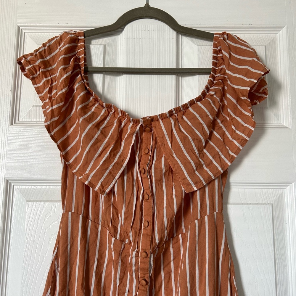 Amuse Society Rust and White Striped Maxi Dress - Picture 3 of 5